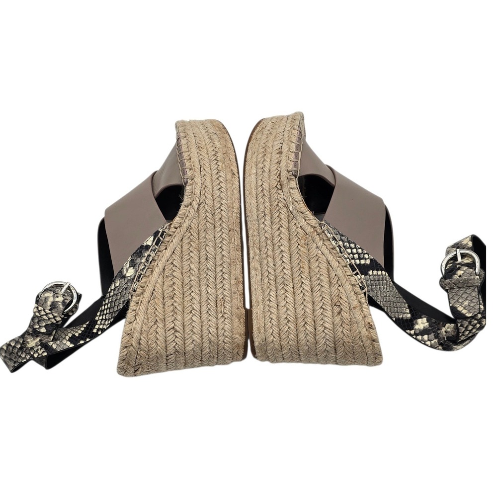 Marc Fisher LTD Espadrille Wedge Sandals Snake Print Leather Platform 7.5 Womens - Picture 9 of 12